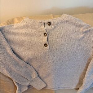 Lush Textured Gray Sweater